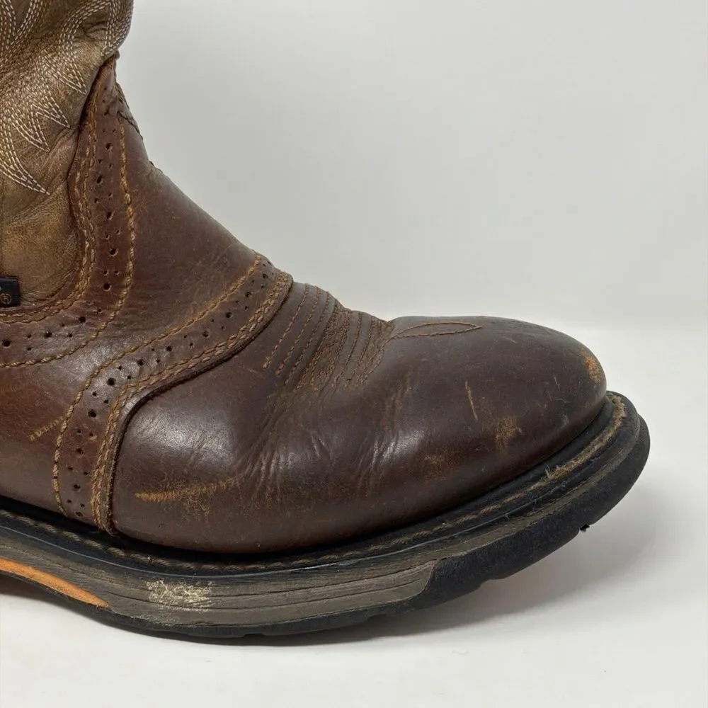 Ariat WorkHog Pull On Work Boots Men’s 8.5 EE Wide Brown Soft Toe 10008633